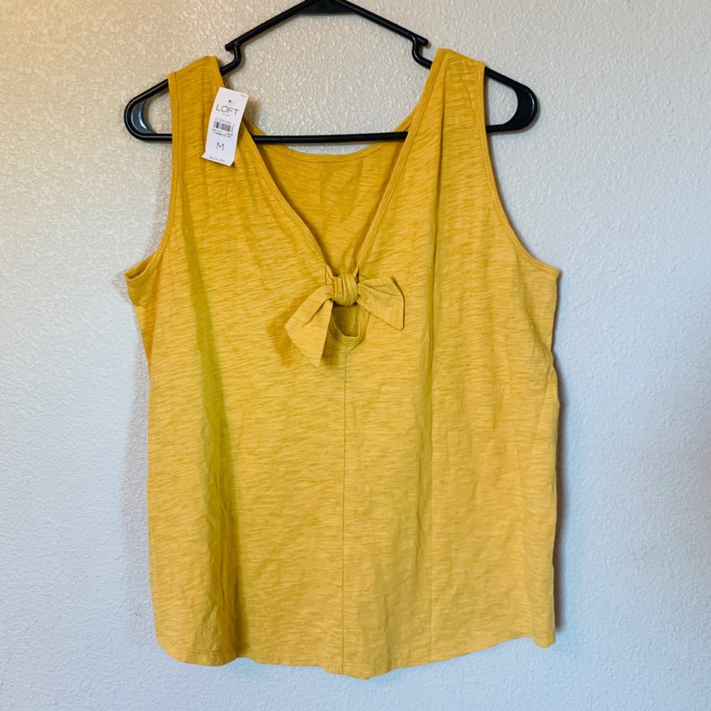 LOFT **Cute back** Medium Mustard Yellow Tank Top - Picture 2 of 5